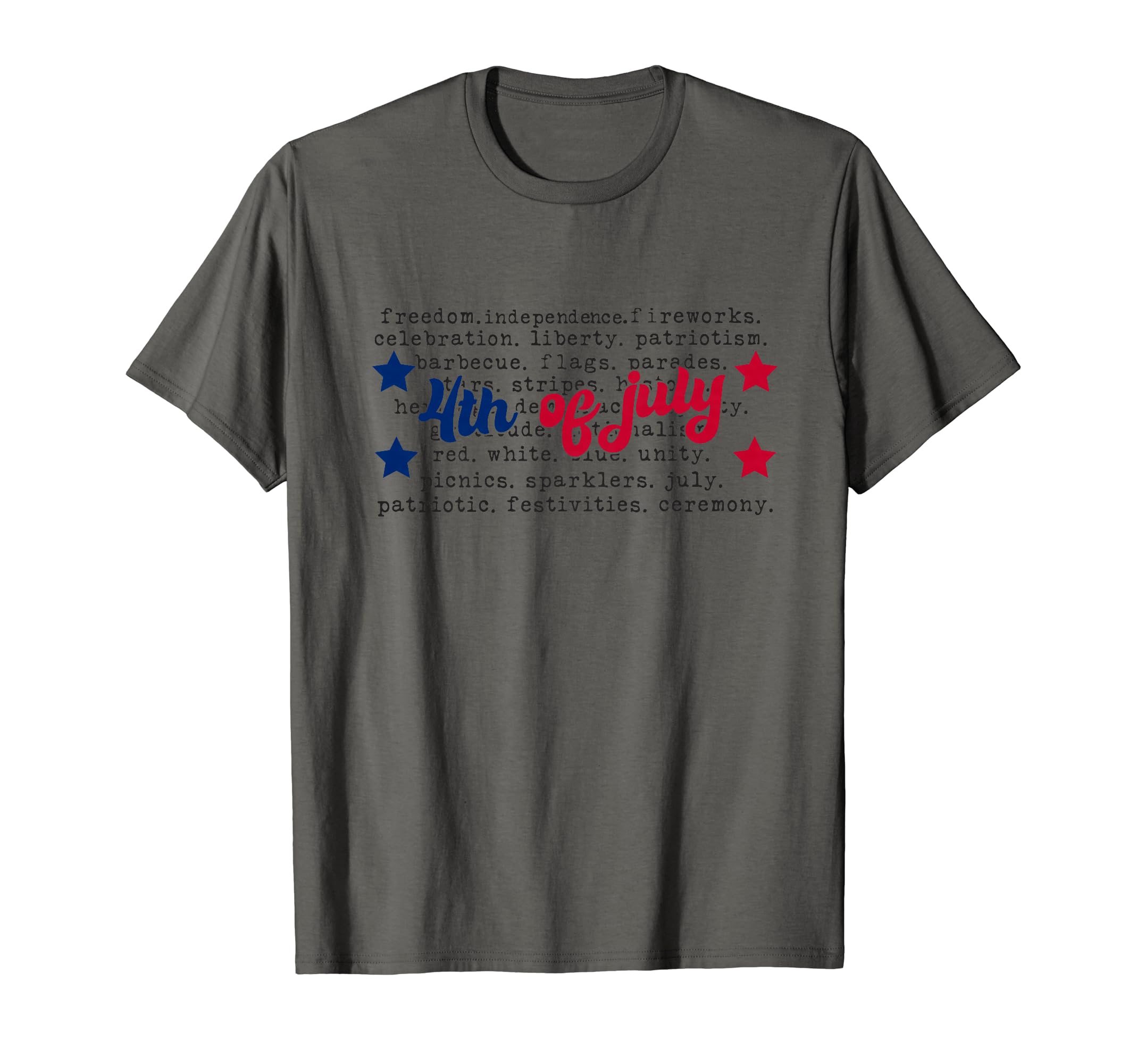 Fourth July Typography Word T-Shirt - Minimalist Print for Adults - T-Shirt, Sweatshirt, Hoodie