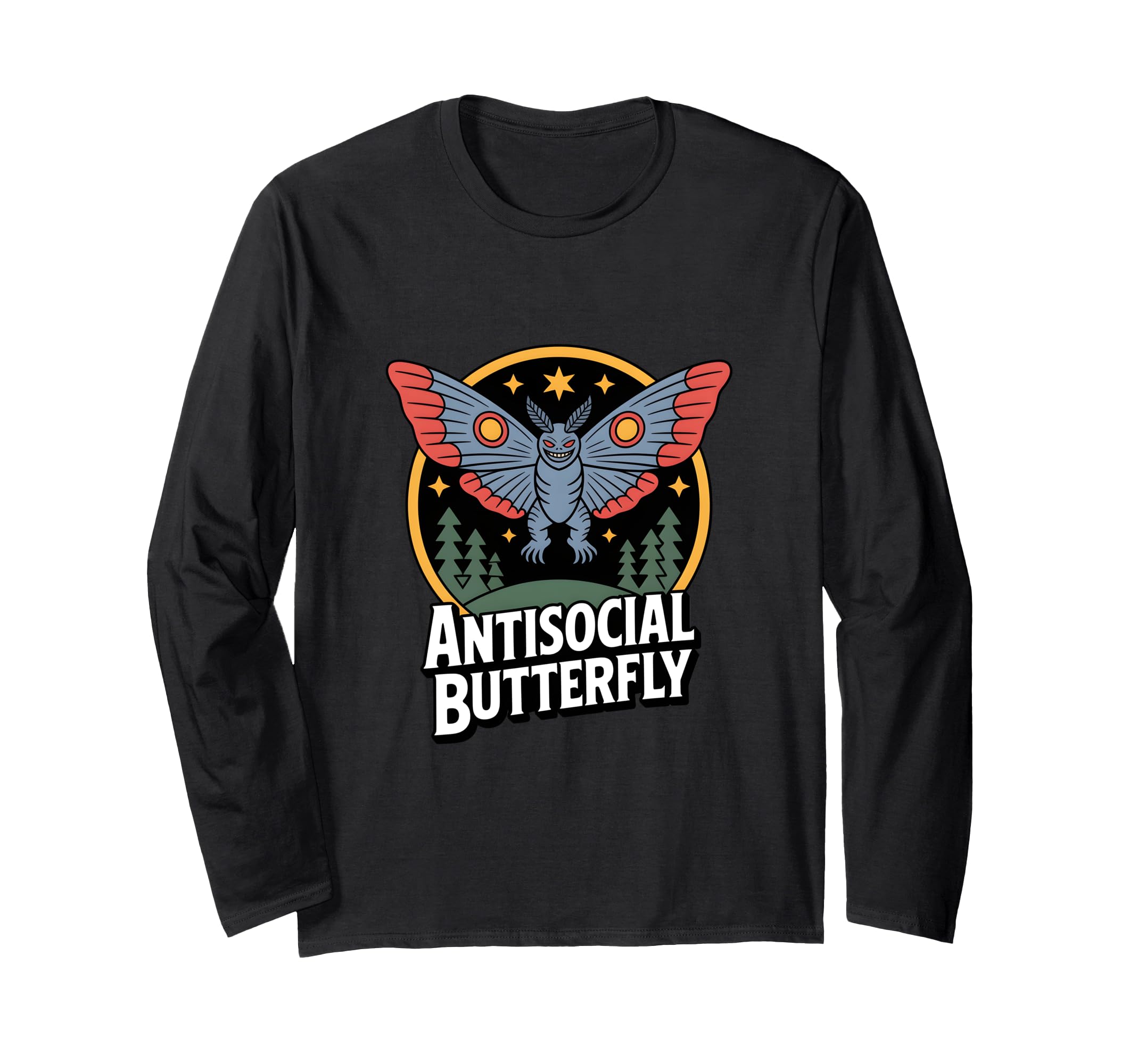 Moth Mann Cryptid Mothman Anti Social T-Shirt - Novelty Apparel Men Women - T-Shirt, Sweatshirt, Hoodie