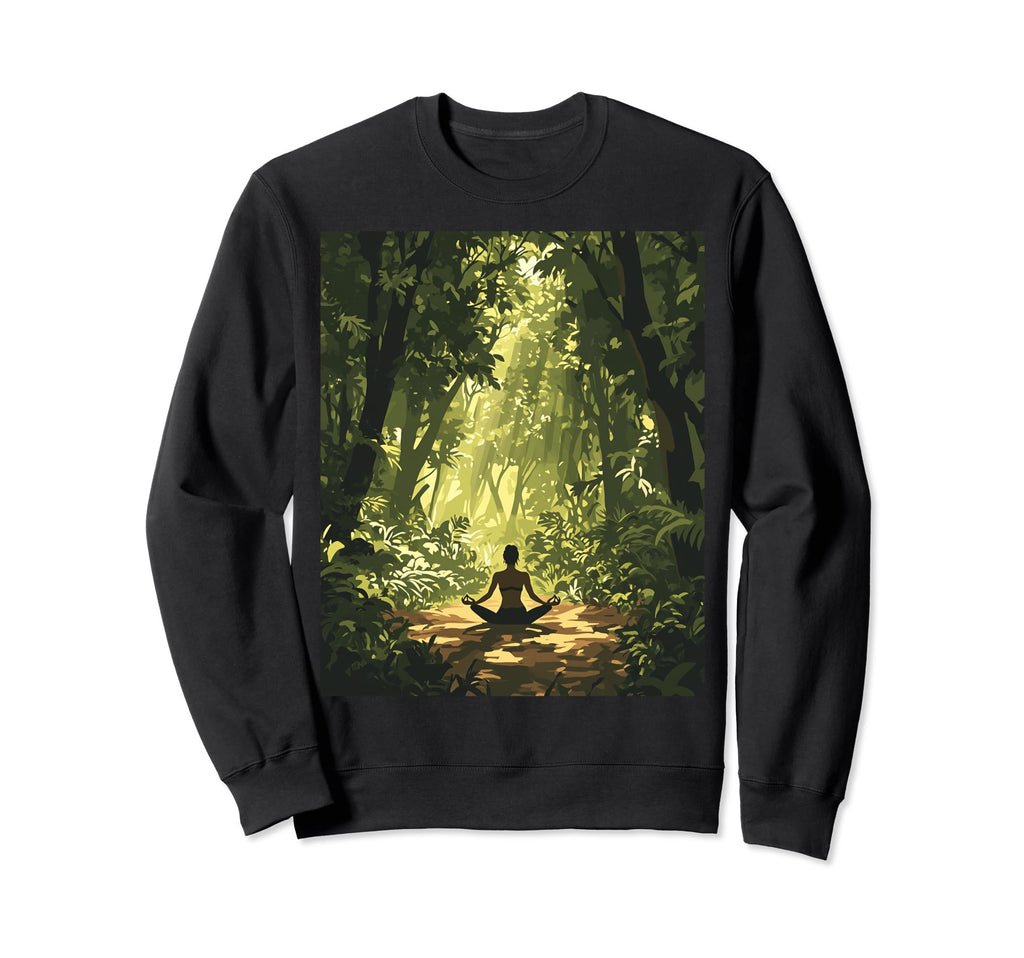 Calm Forest Meditation Scene Sweatshirt - Casual Everyday Wear Unisex - T-Shirt, Sweatshirt, Hoodie