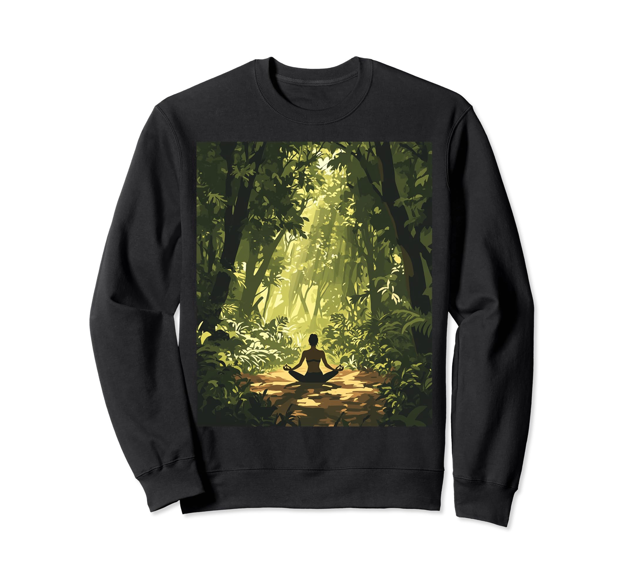 Calm Forest Meditation Scene Sweatshirt - Casual Everyday Wear Unisex - T-Shirt, Sweatshirt, Hoodie