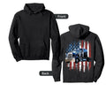 Trucker American Flag Truck Driver Truck Hoodie - Novelty Apparel Unisex - T-Shirt, Sweatshirt, Hoodie