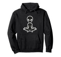 Zen Alien Meditating Yoga Pose Hoodie - Aesthetic Graphic Unisex - T-Shirt, Sweatshirt, Hoodie