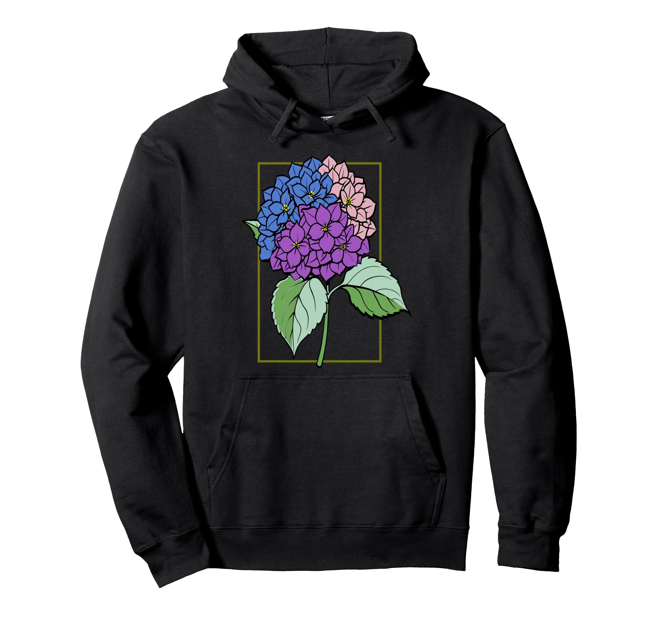 Womens Hydrangea Flower Botanical Floral Hoodie - Unique Graphic Unisex - T-Shirt, Sweatshirt, Hoodie