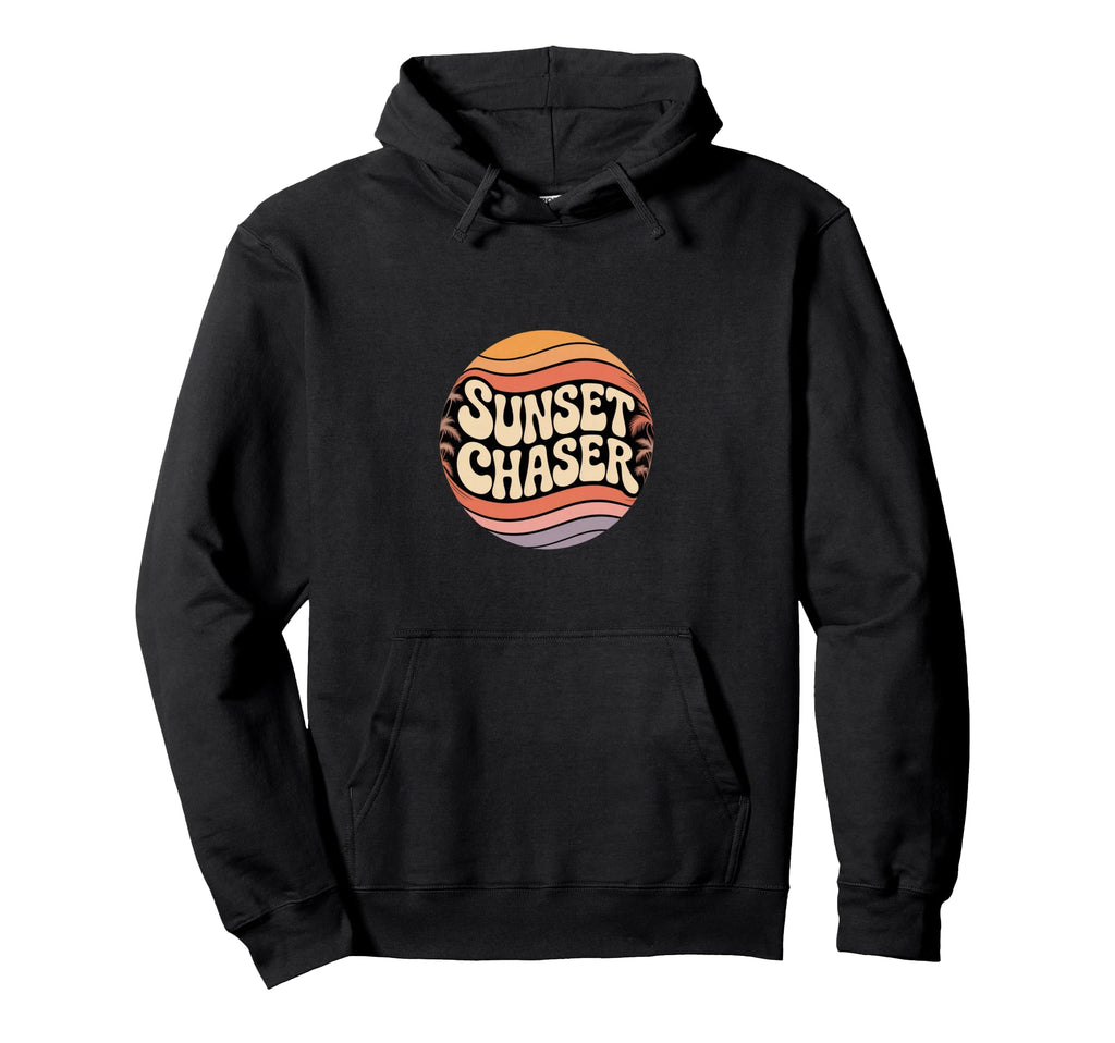 Summer Sunset Chaser Wave Typography Hoodie - Unique Graphic for Adults - T-Shirt, Sweatshirt, Hoodie