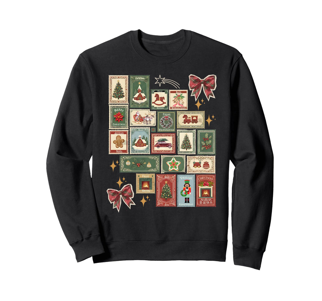 Postage Stamp Collage Sweatshirt - Minimalist Print Unisex - T-Shirt, Sweatshirt, Hoodie