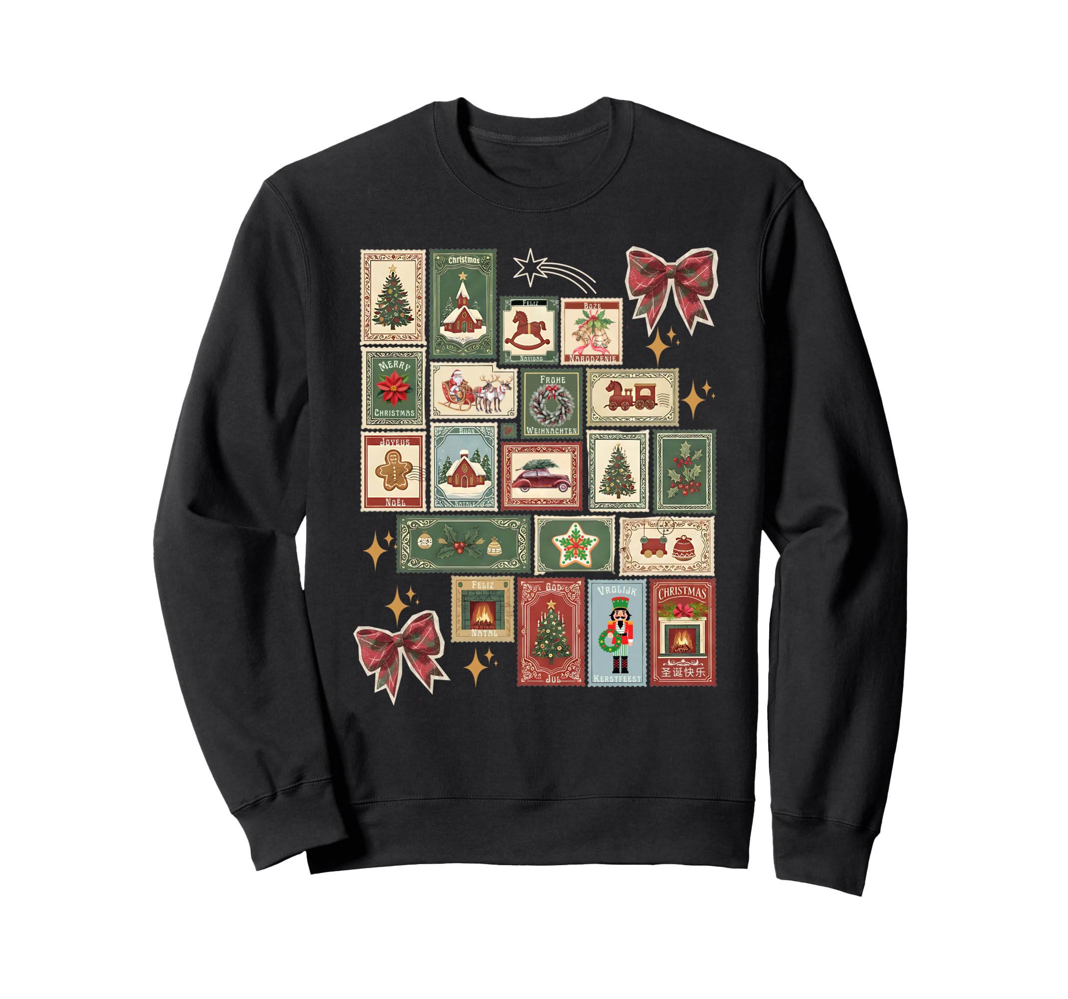 Postage Stamp Collage Sweatshirt - Minimalist Print Unisex - T-Shirt, Sweatshirt, Hoodie