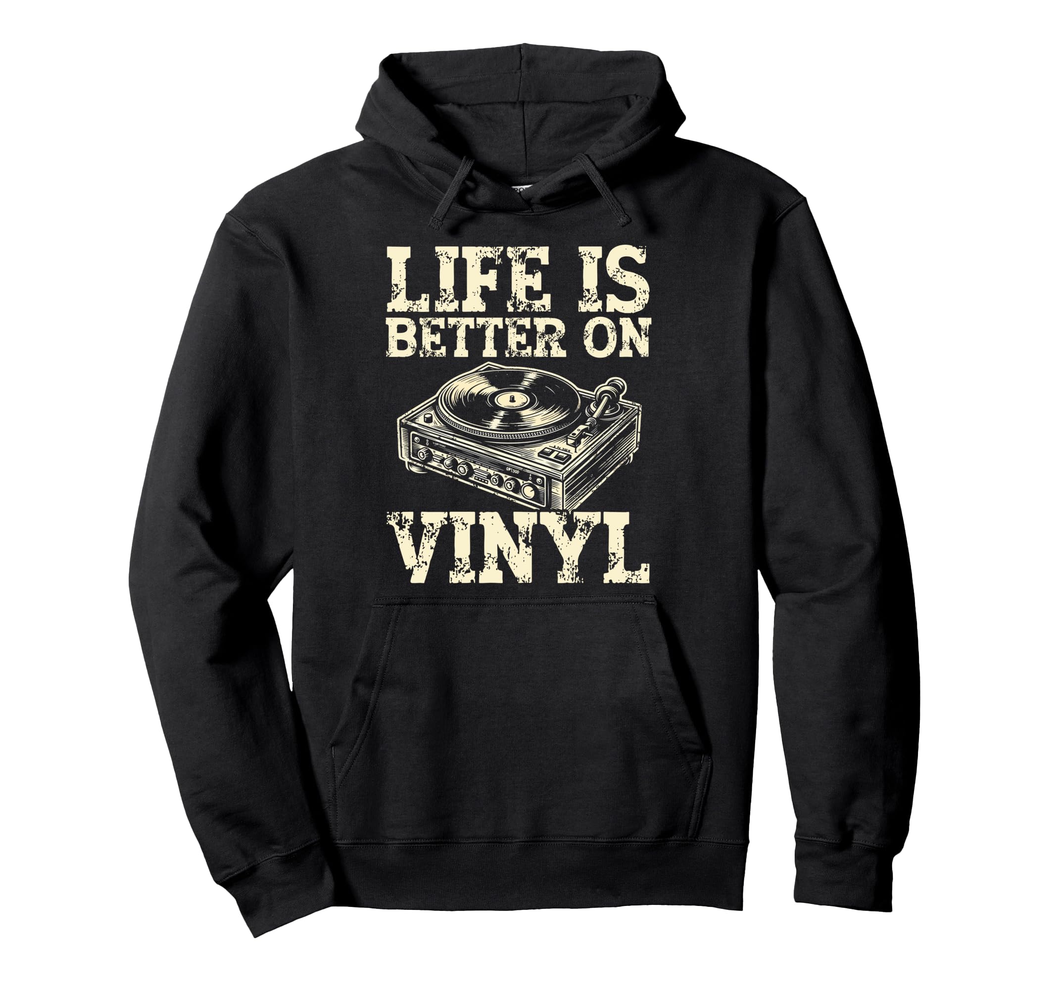 Vinyl Collecting Record Player Hoodie - Casual Everyday Wear for Adults - T-Shirt, Sweatshirt, Hoodie