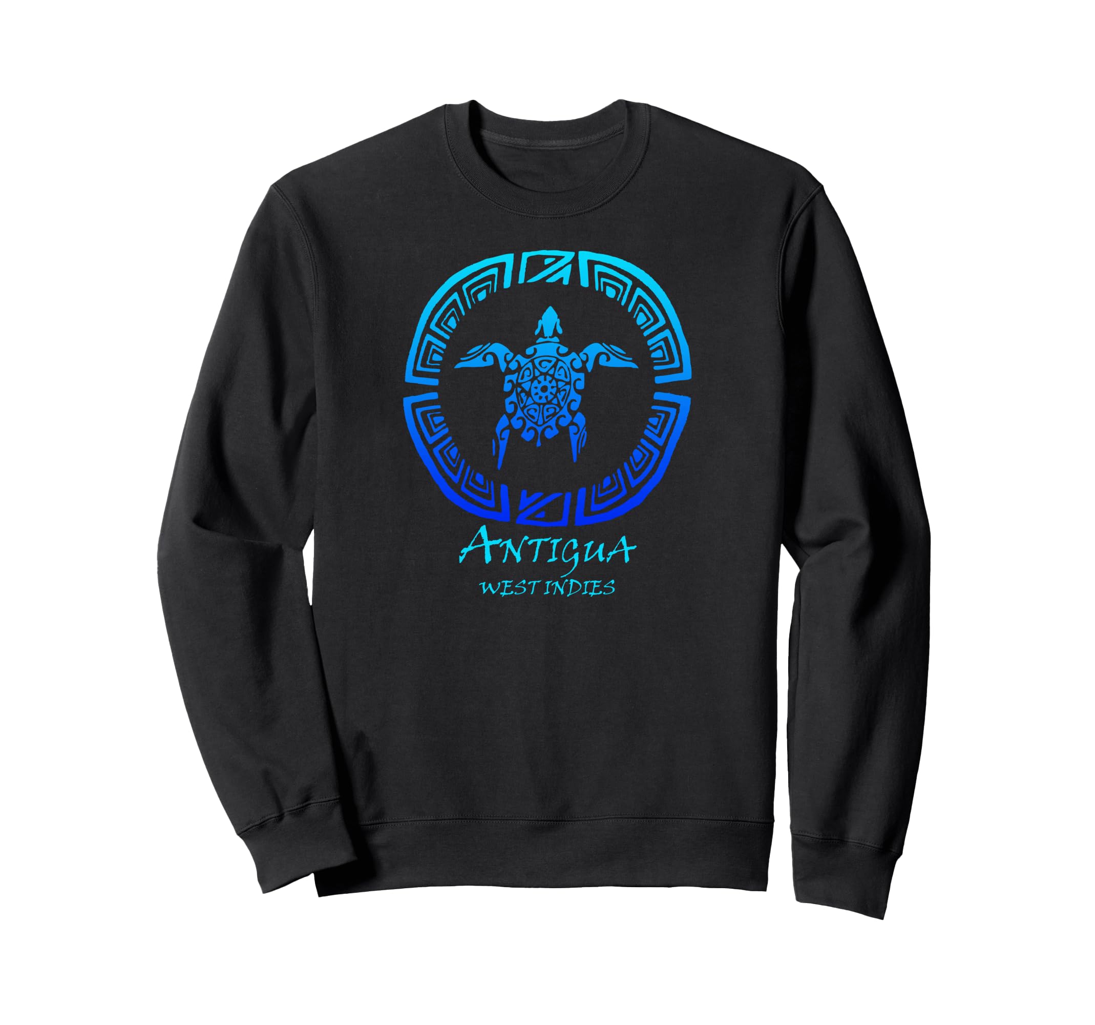 Antigua West Indies Tribal Turtle Sweatshirt - Minimalist Print for Adults - T-Shirt, Sweatshirt, Hoodie