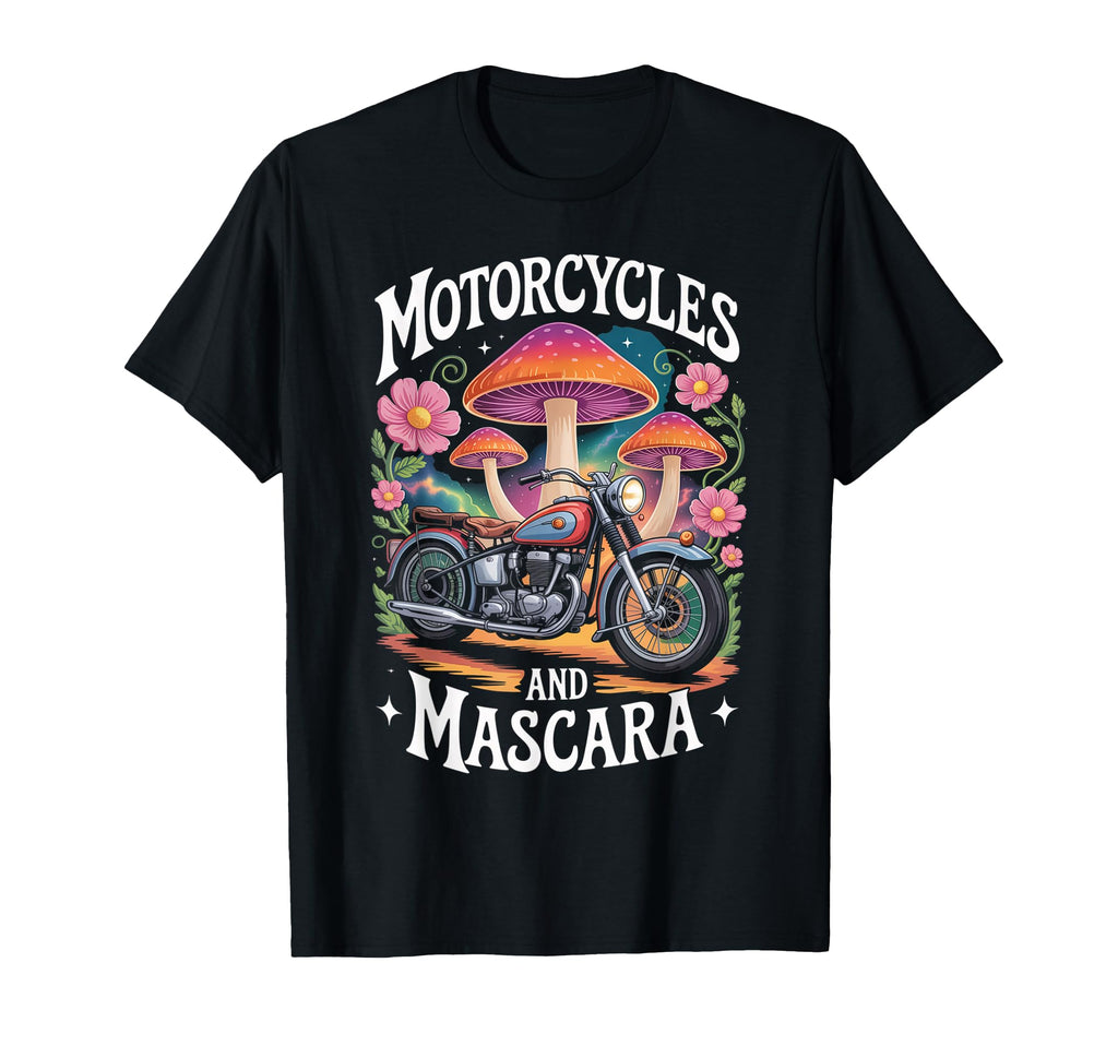 Funny Biker Riding Motorcycles Mascara T-Shirt - Unique Graphic for Adults - T-Shirt, Sweatshirt, Hoodie