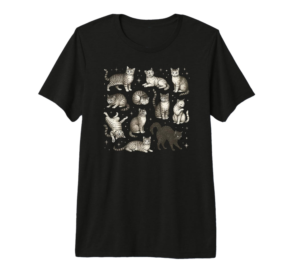 Cat Tattoo Stars And Multiple T-Shirt - Casual Everyday Wear Men Women - T-Shirt, Sweatshirt, Hoodie