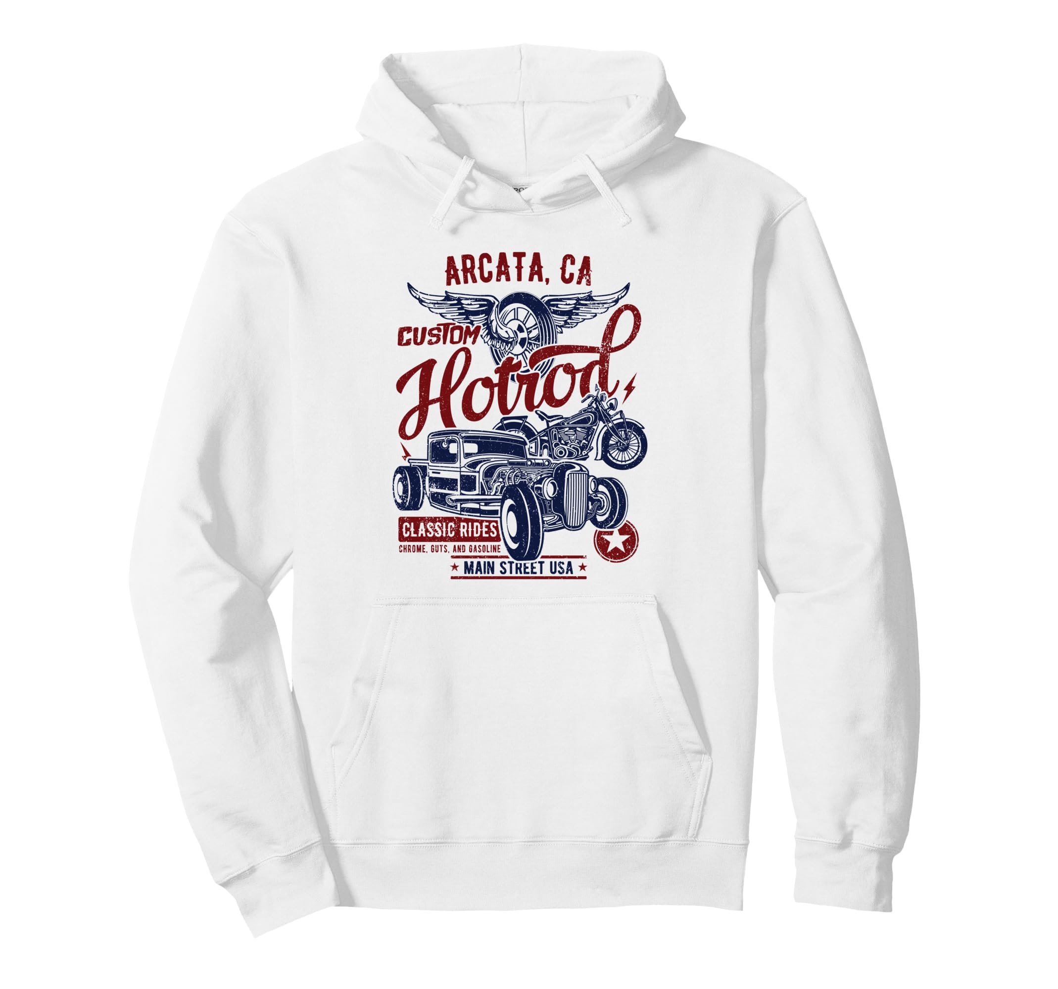 Arcata California Hotrod Car Motorcycle Hoodie - Graphic Print Unisex - T-Shirt, Sweatshirt, Hoodie