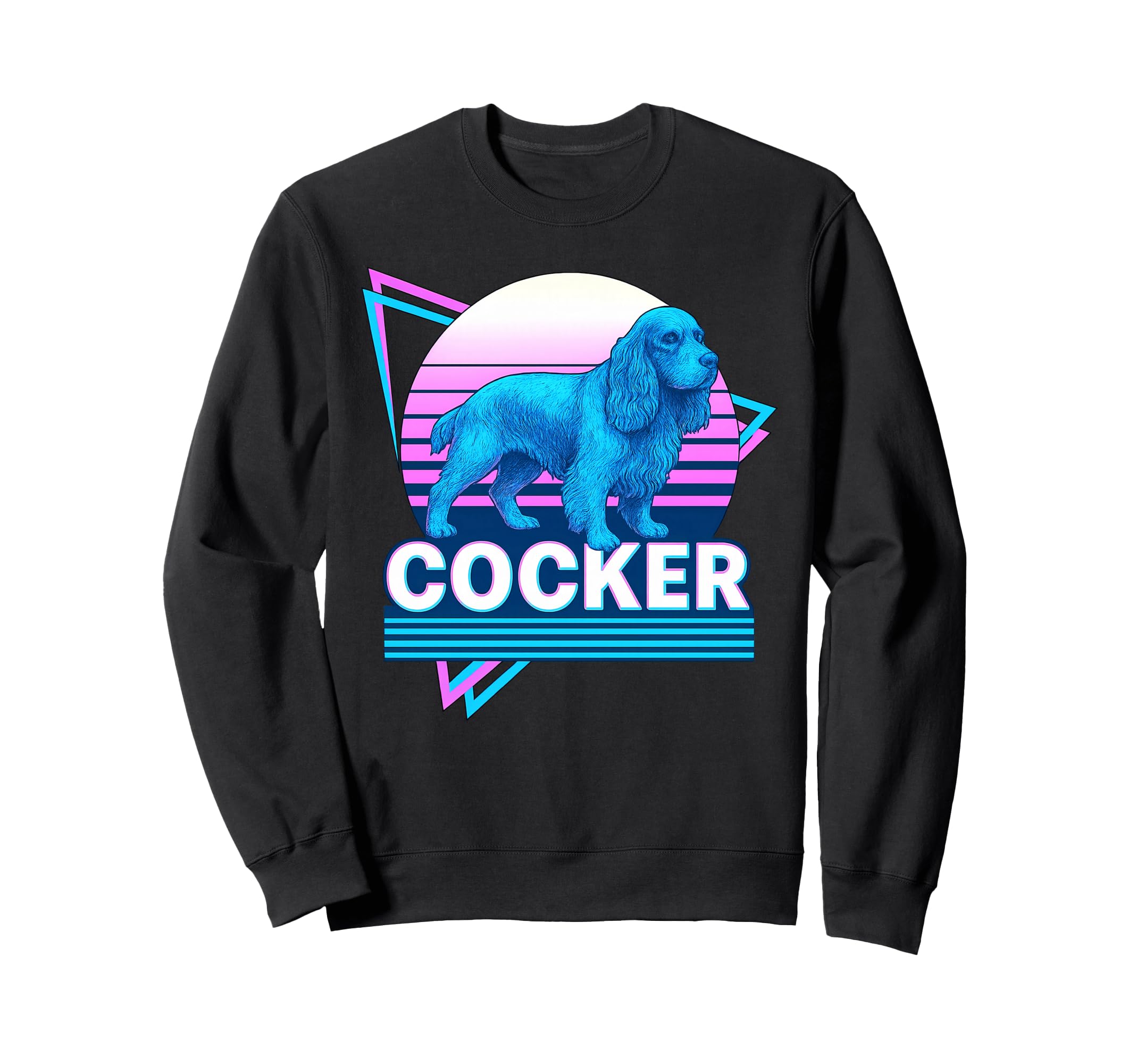 Cocker Spaniel Synthwave Aesthetic Sweatshirt - Novelty Apparel for Adults - T-Shirt, Sweatshirt, Hoodie