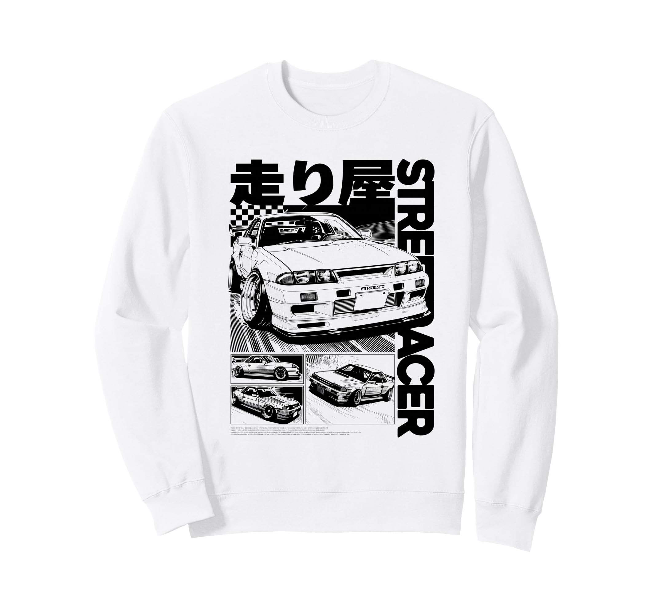 Tokyo City Synthwave Racing Car Sweatshirt - Aesthetic Graphic Men Women - T-Shirt, Sweatshirt, Hoodie