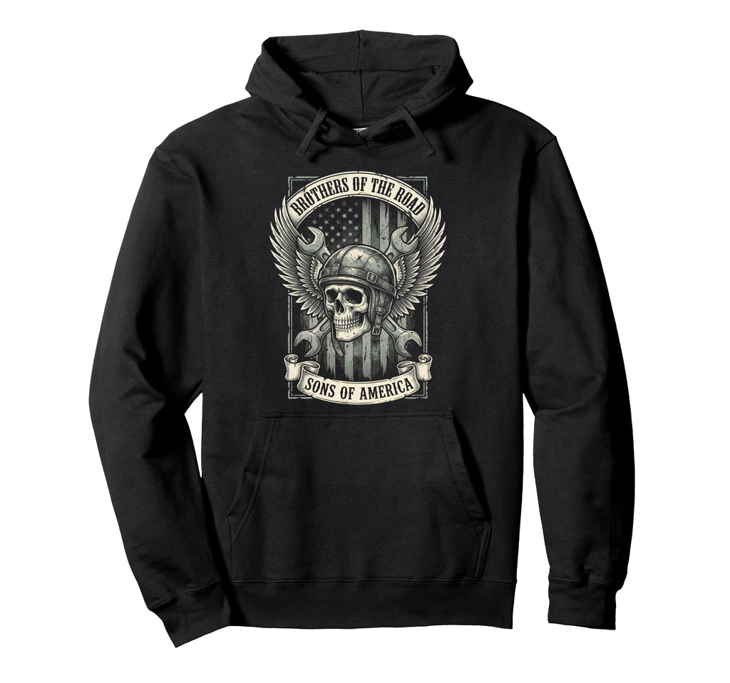 Biker Skull Mechanic American Hoodie - Casual Everyday Wear for Adults - T-Shirt, Sweatshirt, Hoodie