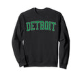 Detroit Mi Distressed Green Varsity Sweatshirt - Novelty Apparel Men Women - T-Shirt, Sweatshirt, Hoodie