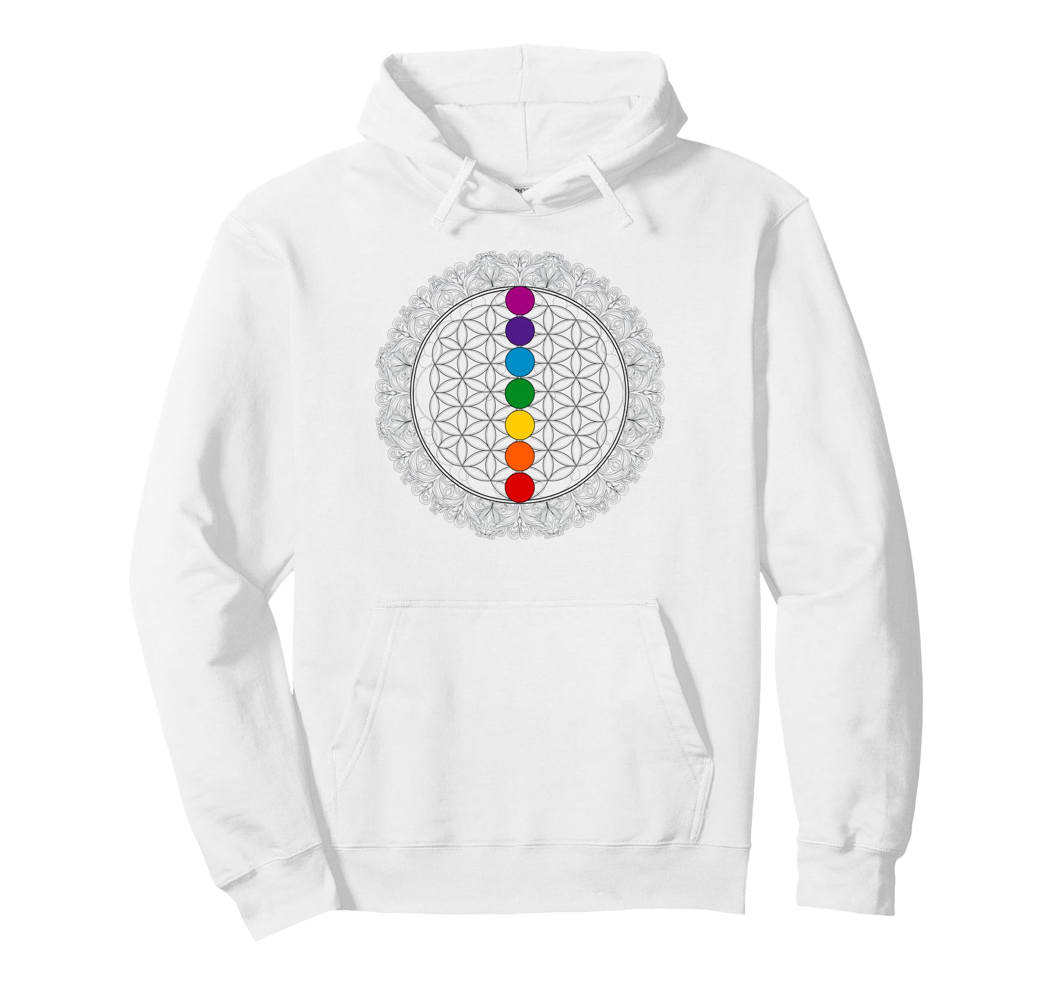 Chakras Mandala Yoga Meditation Namaste Hoodie - Unique Graphic for Adults - T-Shirt, Sweatshirt, Hoodie