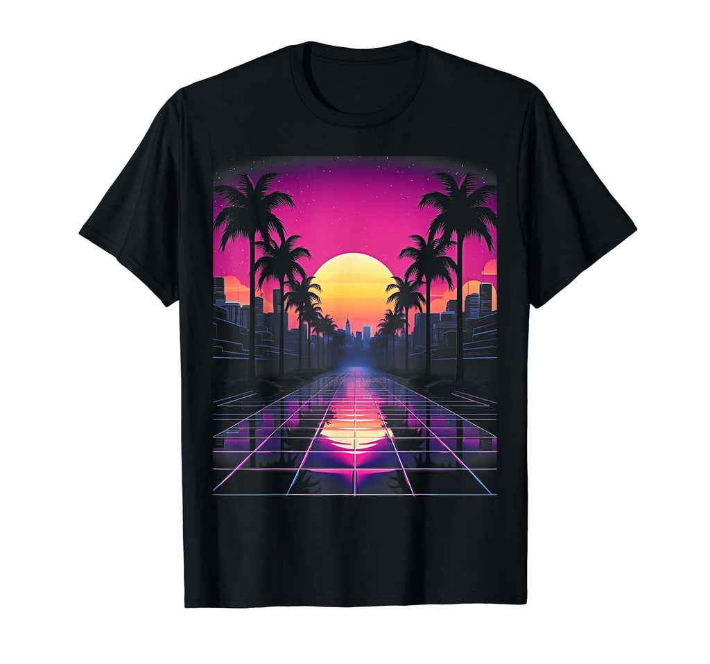 Vaporwave Cityscape 80S Synthwave 7 T-Shirt - Aesthetic Graphic for Adults - T-Shirt, Sweatshirt, Hoodie