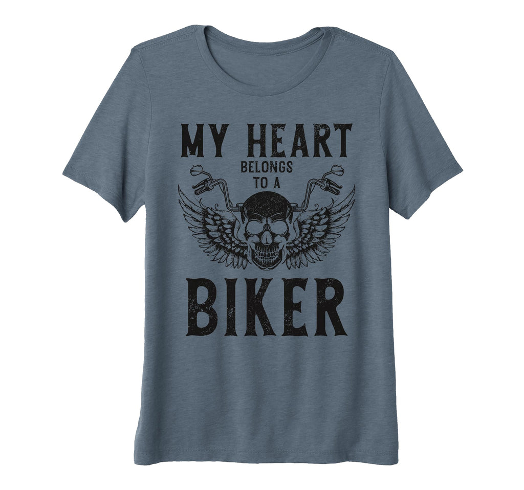 Womens Biker My Heart Belongs To Biker T-Shirt - Fun Novelty Design Unisex - T-Shirt, Sweatshirt, Hoodie