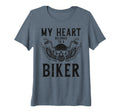 Womens Biker My Heart Belongs To Biker T-Shirt - Fun Novelty Design Unisex - T-Shirt, Sweatshirt, Hoodie