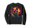 80S Synthwave German Shepherd Sweatshirt - Fun Novelty Design for Adults - T-Shirt, Sweatshirt, Hoodie