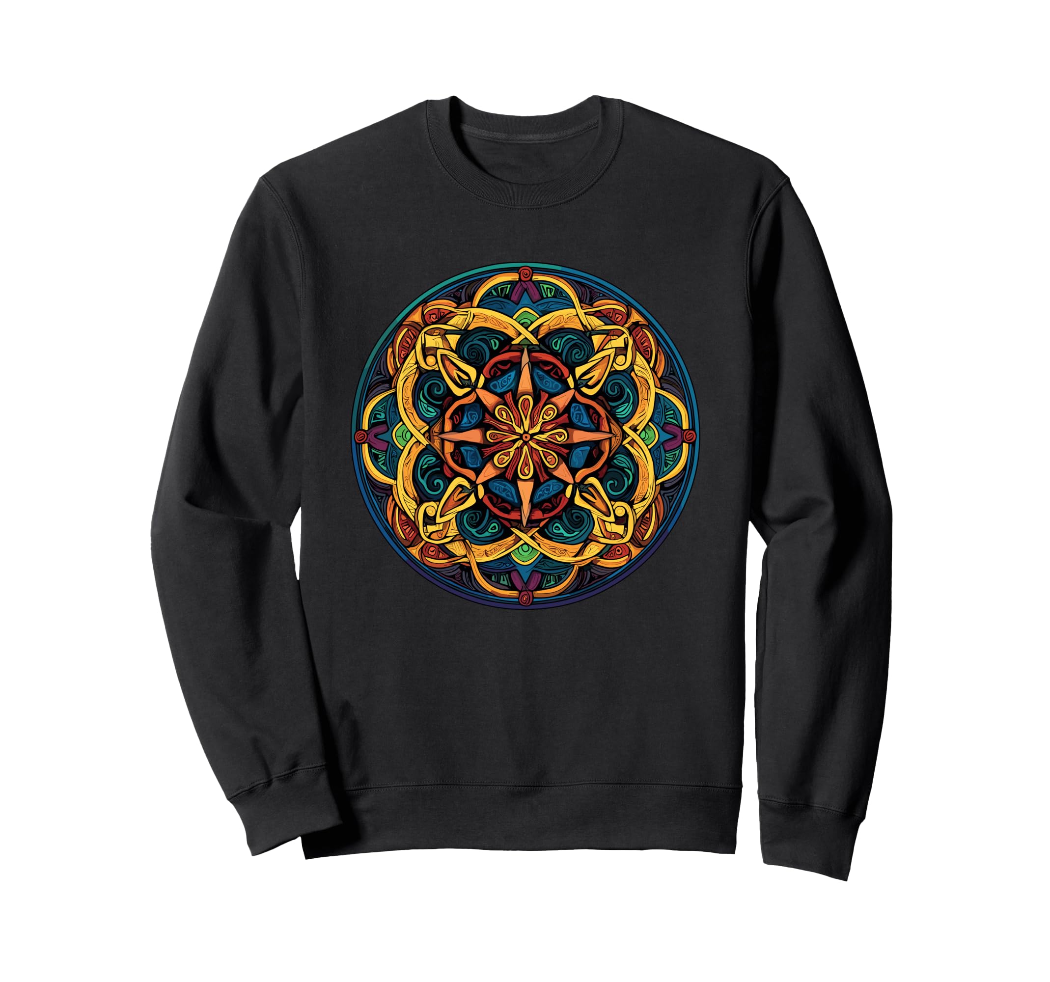 Colorful Mandala Pattern Relaxation Sweatshirt - Graphic Print for Adults - T-Shirt, Sweatshirt, Hoodie
