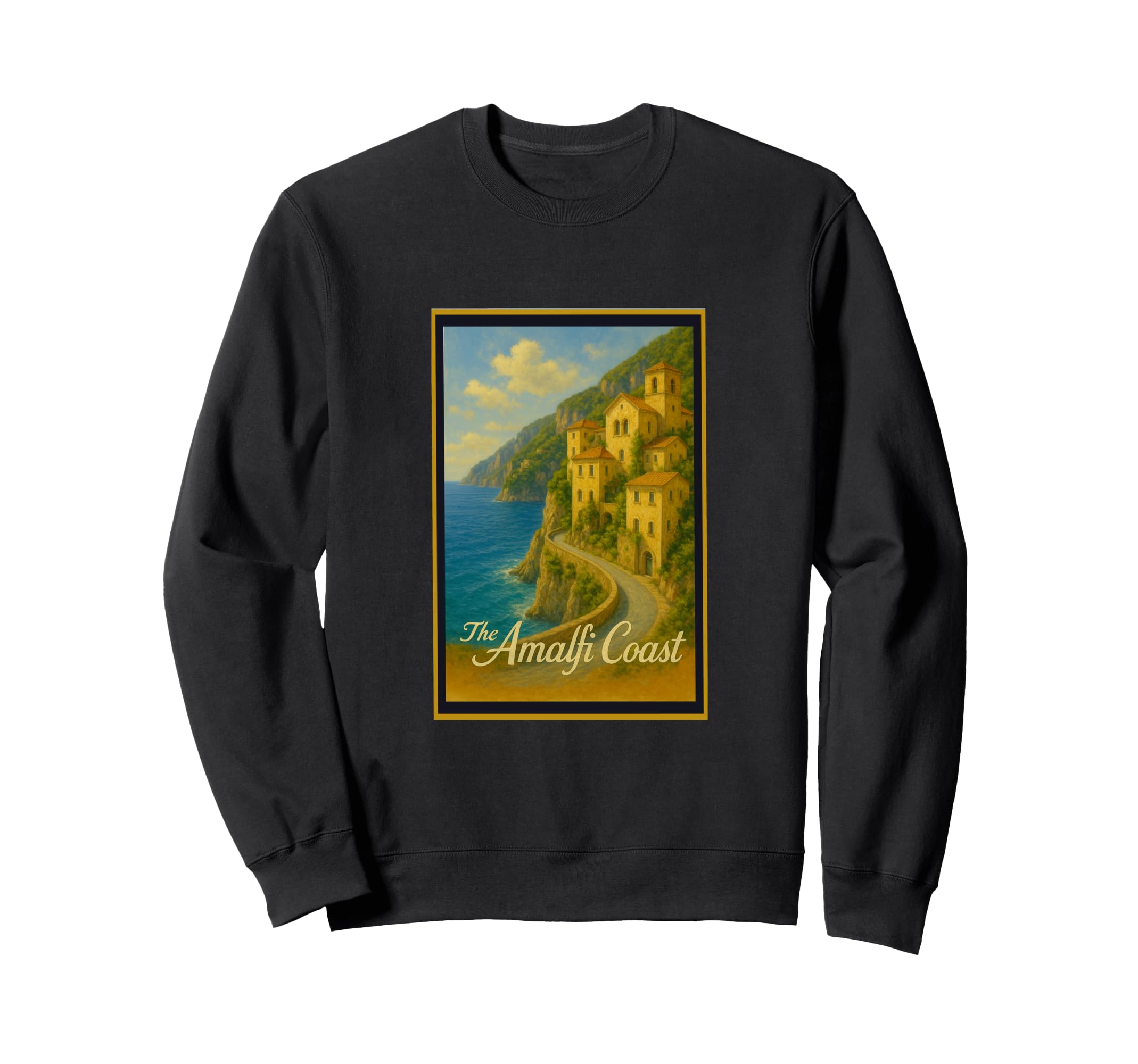 Amalfi Coast Italy 50S Travel Art Sweatshirt - Custom Art Print Unisex - T-Shirt, Sweatshirt, Hoodie