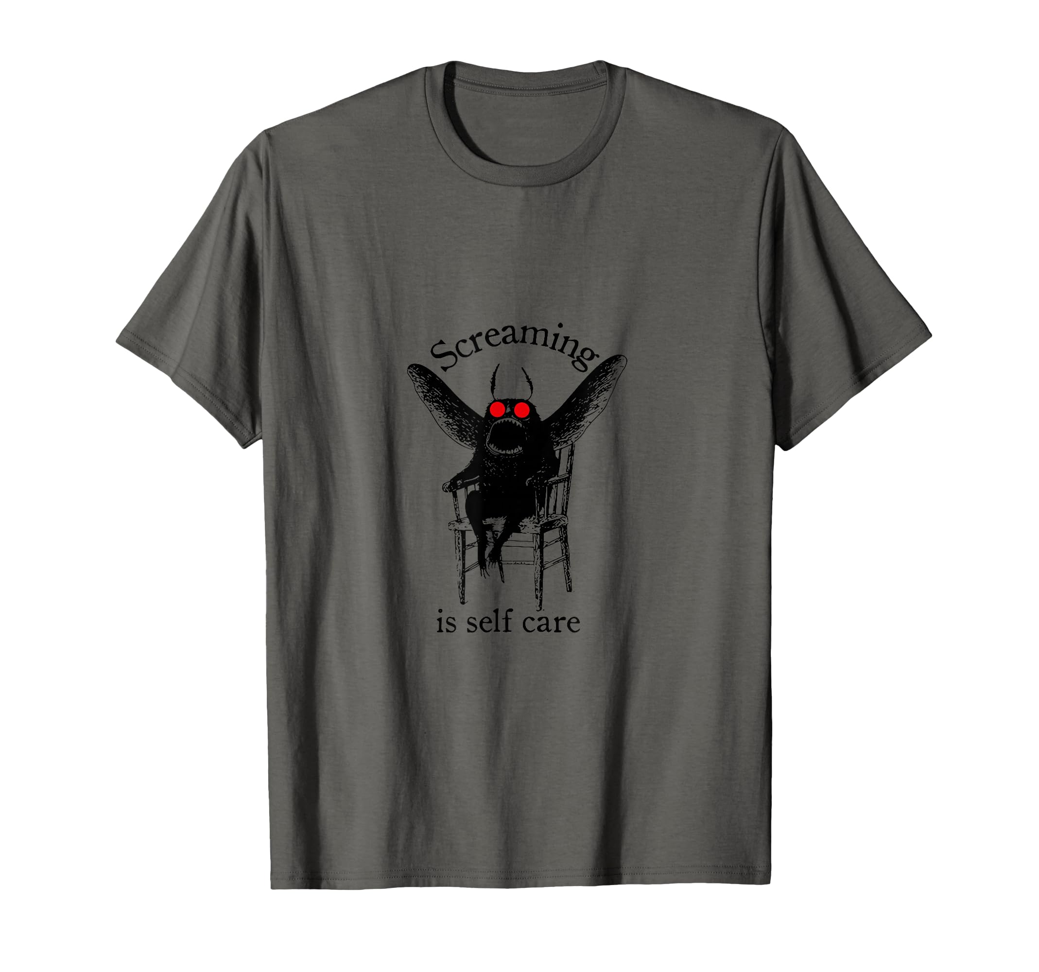Mothman Screaming Is Self Care T-Shirt - Minimalist Print Men Women - T-Shirt, Sweatshirt, Hoodie