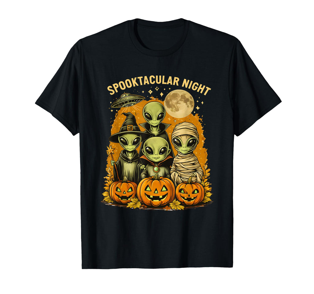 90S Alien Spooktacular Night T-Shirt - Graphic Print Men Women - T-Shirt, Sweatshirt, Hoodie