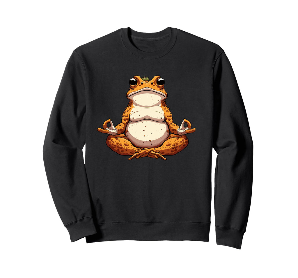 Meditation Frog Toad Yoga Pose Sweatshirt - Custom Art Print Men Women - T-Shirt, Sweatshirt, Hoodie