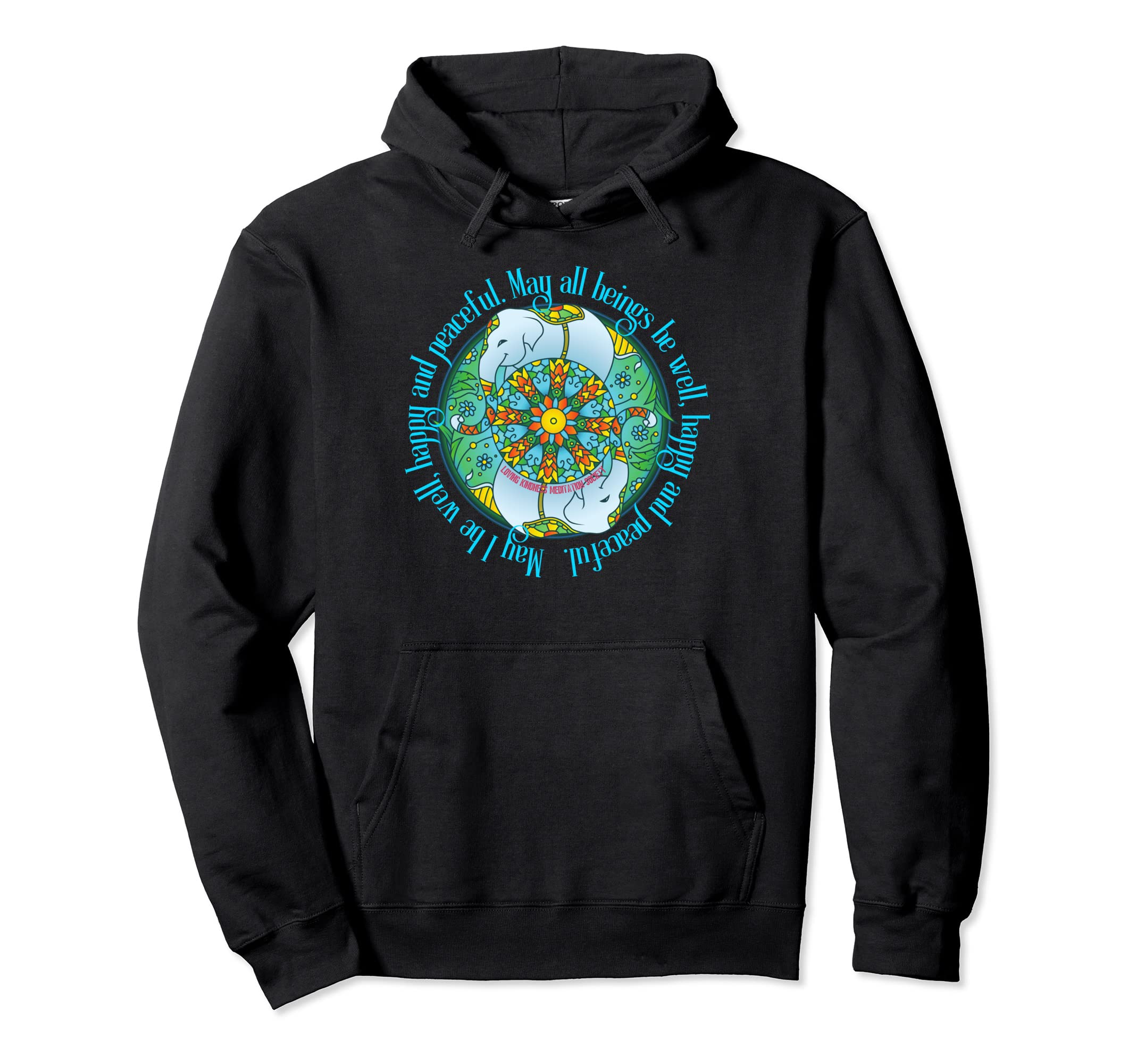 Elephant Mandala Mindfulness Loving Hoodie - Aesthetic Graphic for Adults - T-Shirt, Sweatshirt, Hoodie