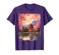 Japanese Flower Mountain View Landscape T-Shirt - Fun Novelty Design Unisex - T-Shirt, Sweatshirt, Hoodie