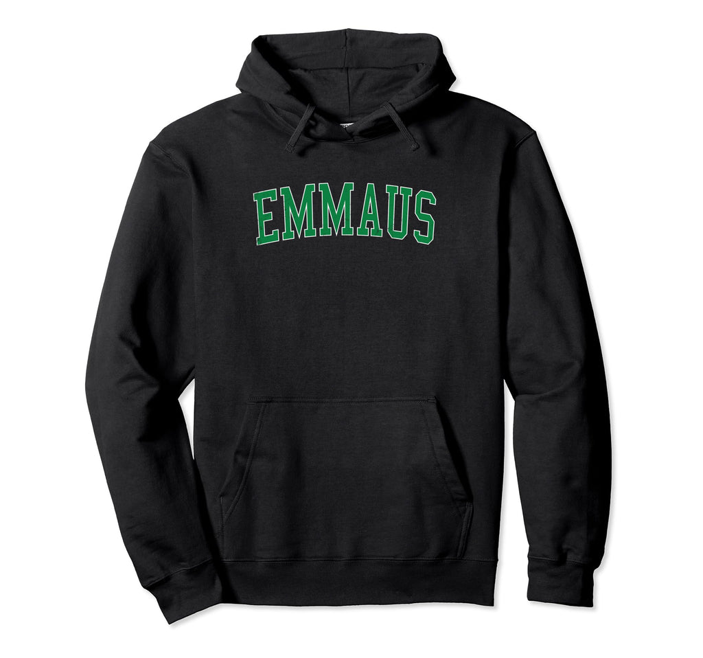Emmaus Pa Distressed Green Varsity Hoodie - Novelty Apparel for Adults - T-Shirt, Sweatshirt, Hoodie