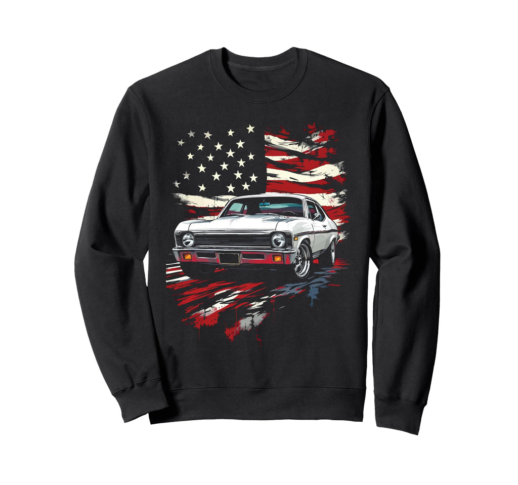 1969 69 Nova Muscle Car Front Sweatshirt - Fun Novelty Design for Adults - T-Shirt, Sweatshirt, Hoodie