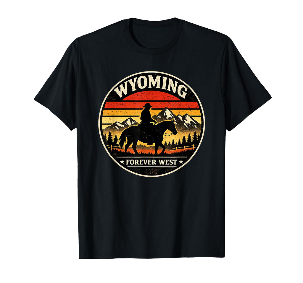 Wyoming Cowboy Horse Western T-Shirt - Casual Everyday Wear for Adults - T-Shirt, Sweatshirt, Hoodie