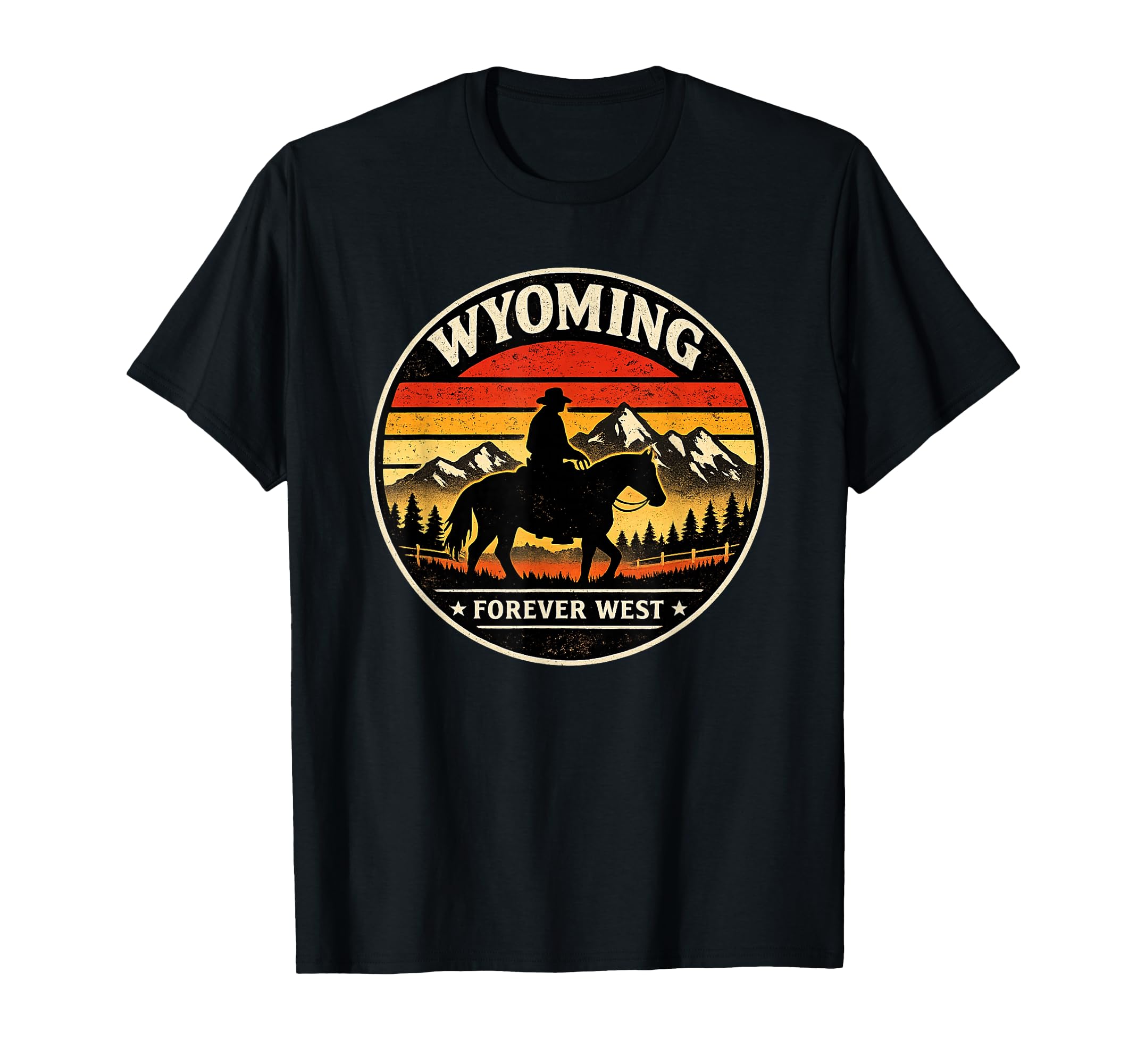 Wyoming Cowboy Horse Western T-Shirt - Casual Everyday Wear for Adults - T-Shirt, Sweatshirt, Hoodie