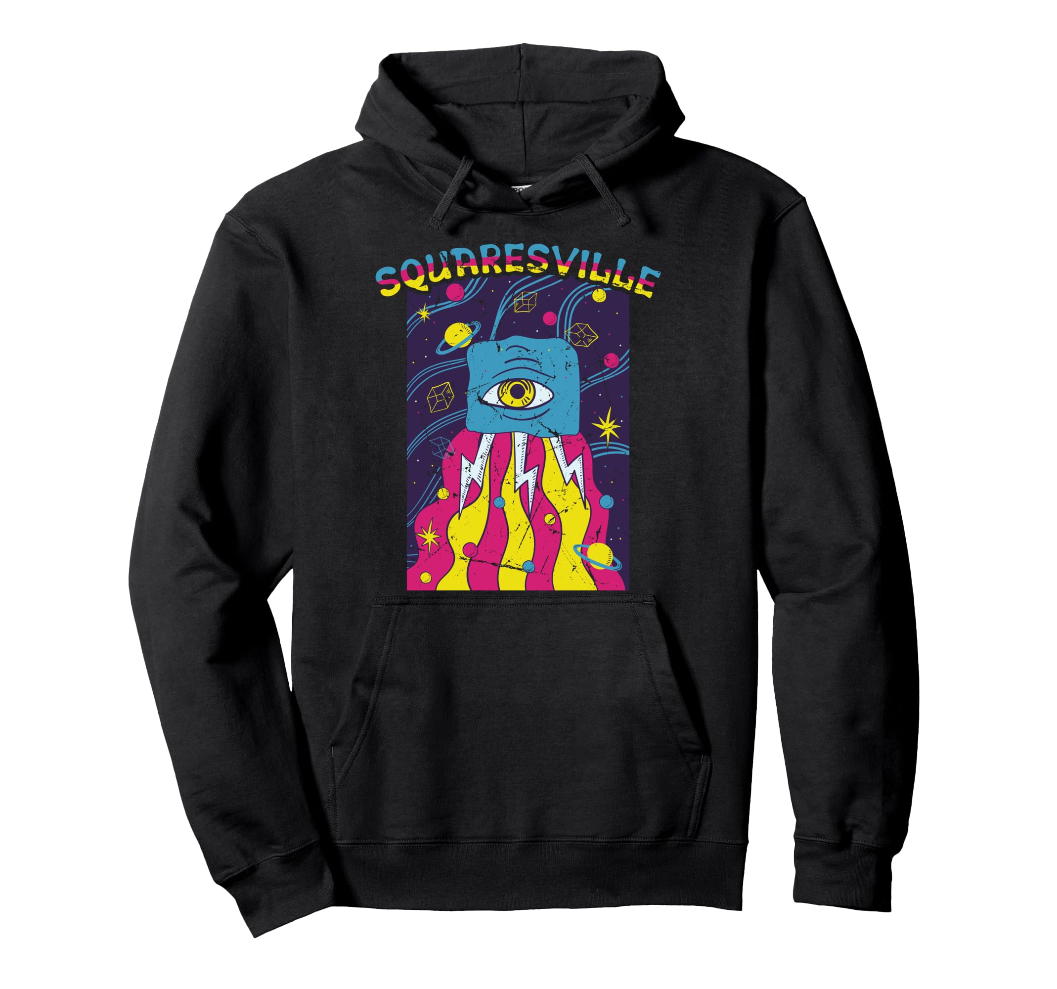 Squaresville Indie Aesthetic 90S Pop Hoodie - Custom Art Print for Adults - T-Shirt, Sweatshirt, Hoodie