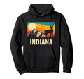 Indiana Nature Wild Deer Sunset Hiking Hoodie - Novelty Apparel Men Women - T-Shirt, Sweatshirt, Hoodie