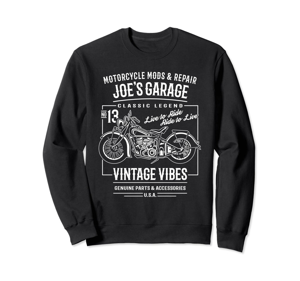 Joes Garage Motorcycle Name Joe Sweatshirt - Streetwear Style Unisex - T-Shirt, Sweatshirt, Hoodie