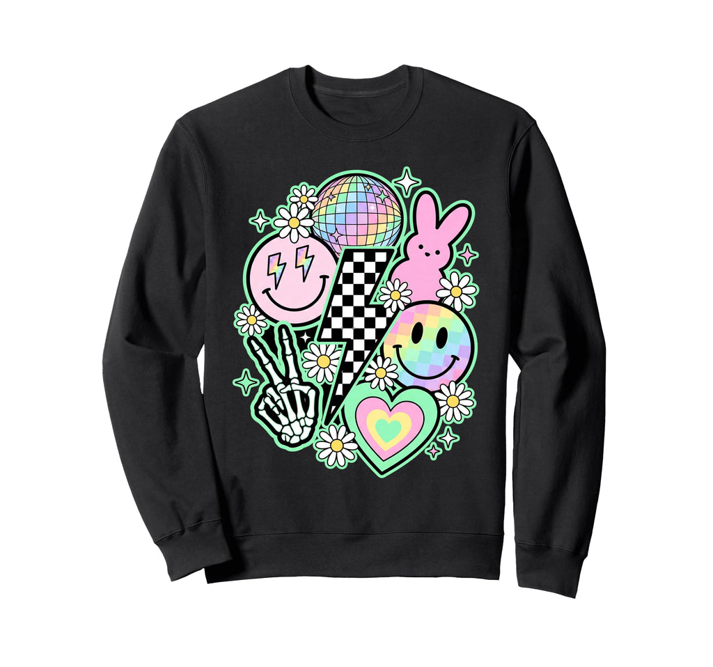 Pastel Groovy Y2K Aesthetic Sweatshirt - Custom Art Print for Adults - T-Shirt, Sweatshirt, Hoodie