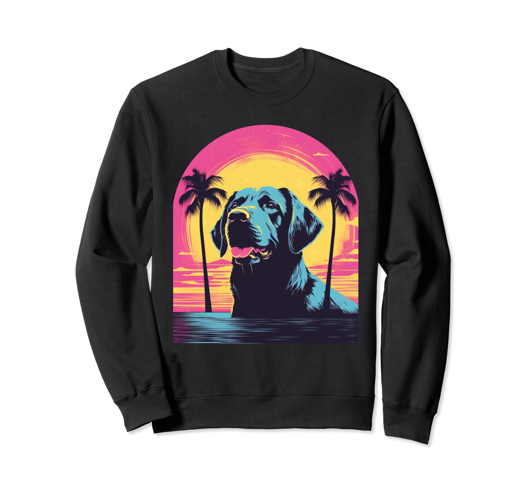 Brown Labrador Retriever 80S Sweatshirt - Custom Art Print Unisex - T-Shirt, Sweatshirt, Hoodie