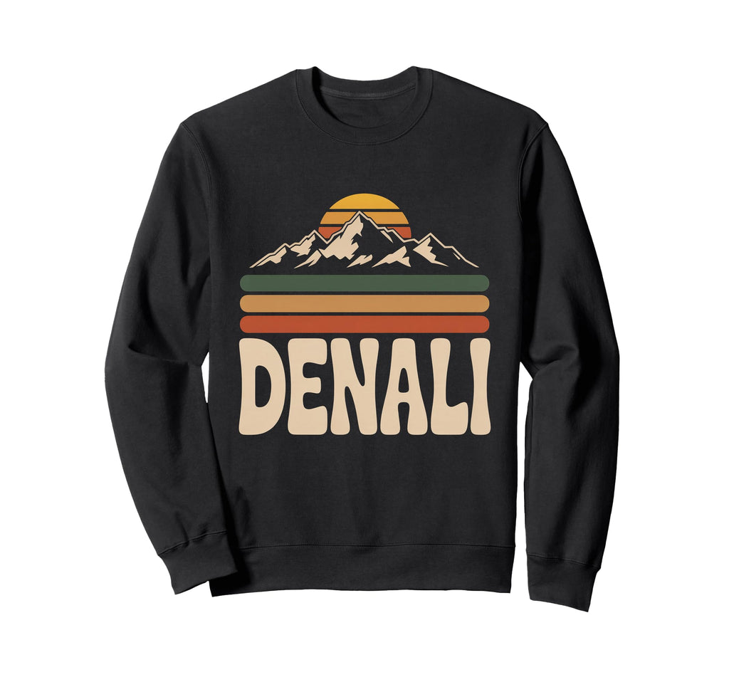 Denali National Park Sunset 70S Sweatshirt - Minimalist Print for Adults - T-Shirt, Sweatshirt, Hoodie