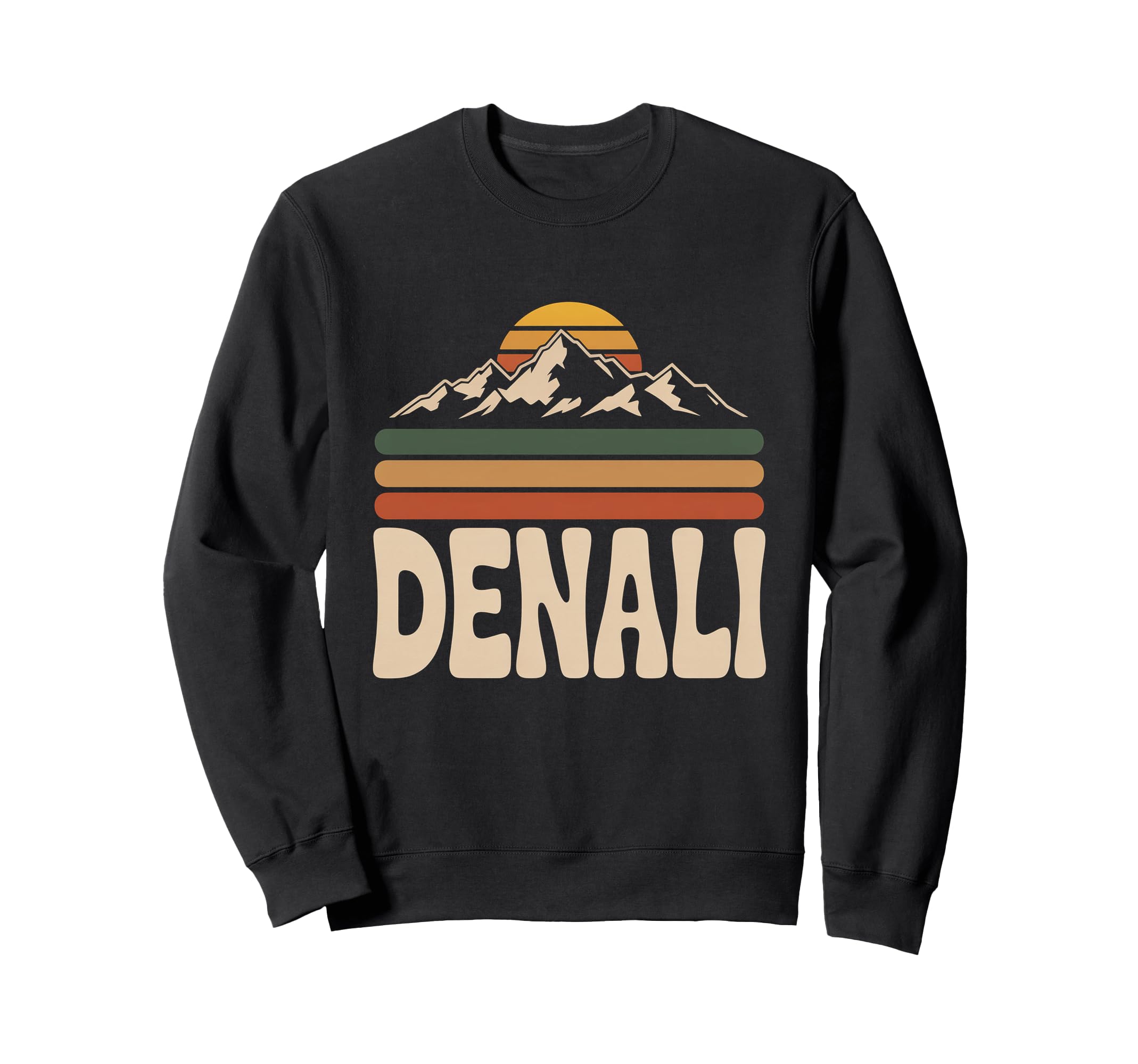 Denali National Park Sunset 70S Sweatshirt - Minimalist Print for Adults - T-Shirt, Sweatshirt, Hoodie
