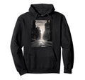 Black White Photo City Street Sunset Hoodie - Fun Novelty Design Men Women - T-Shirt, Sweatshirt, Hoodie
