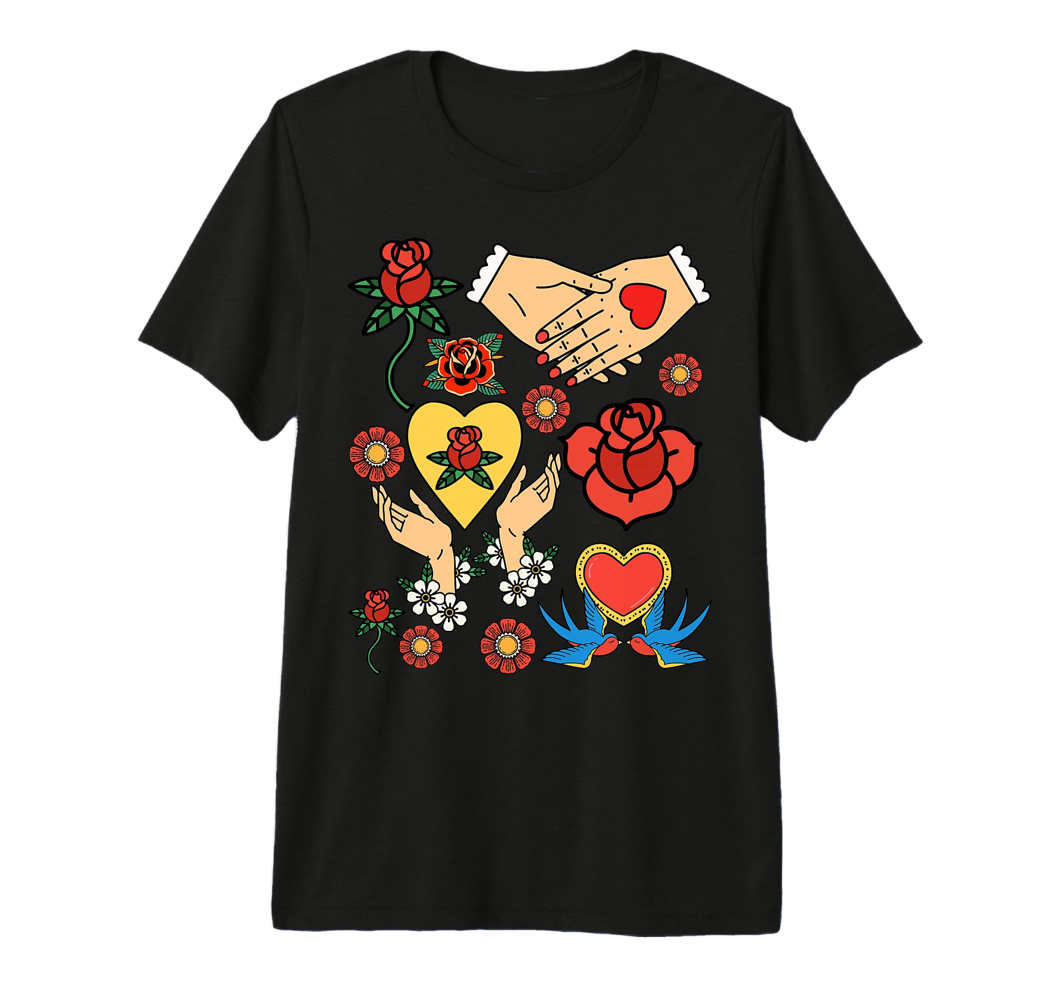 Flash Tattoo Art Tri Blend T-Shirt - Graphic Print Men Women - T-Shirt, Sweatshirt, Hoodie