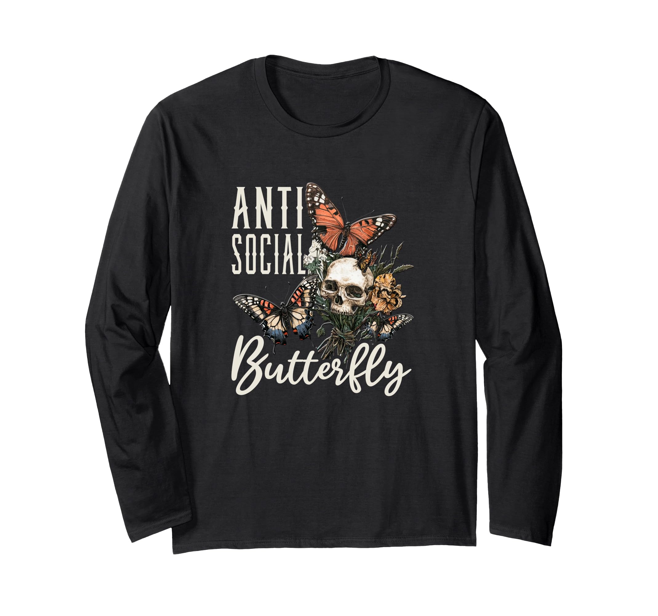 Antisocial Butterfly T-Shirt - Aesthetic Graphic Men Women - T-Shirt, Sweatshirt, Hoodie