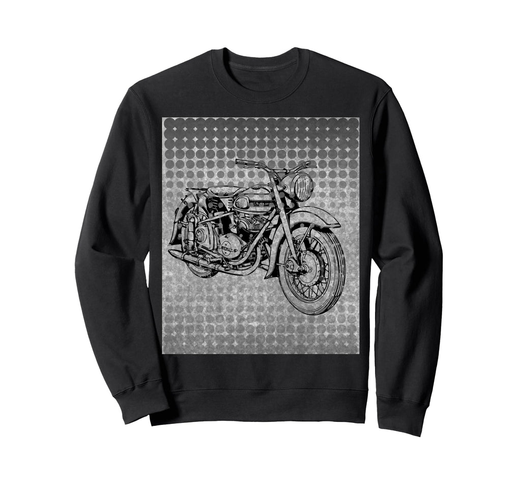 Motorcycle Drawing Sweatshirt - Aesthetic Graphic for Adults - T-Shirt, Sweatshirt, Hoodie