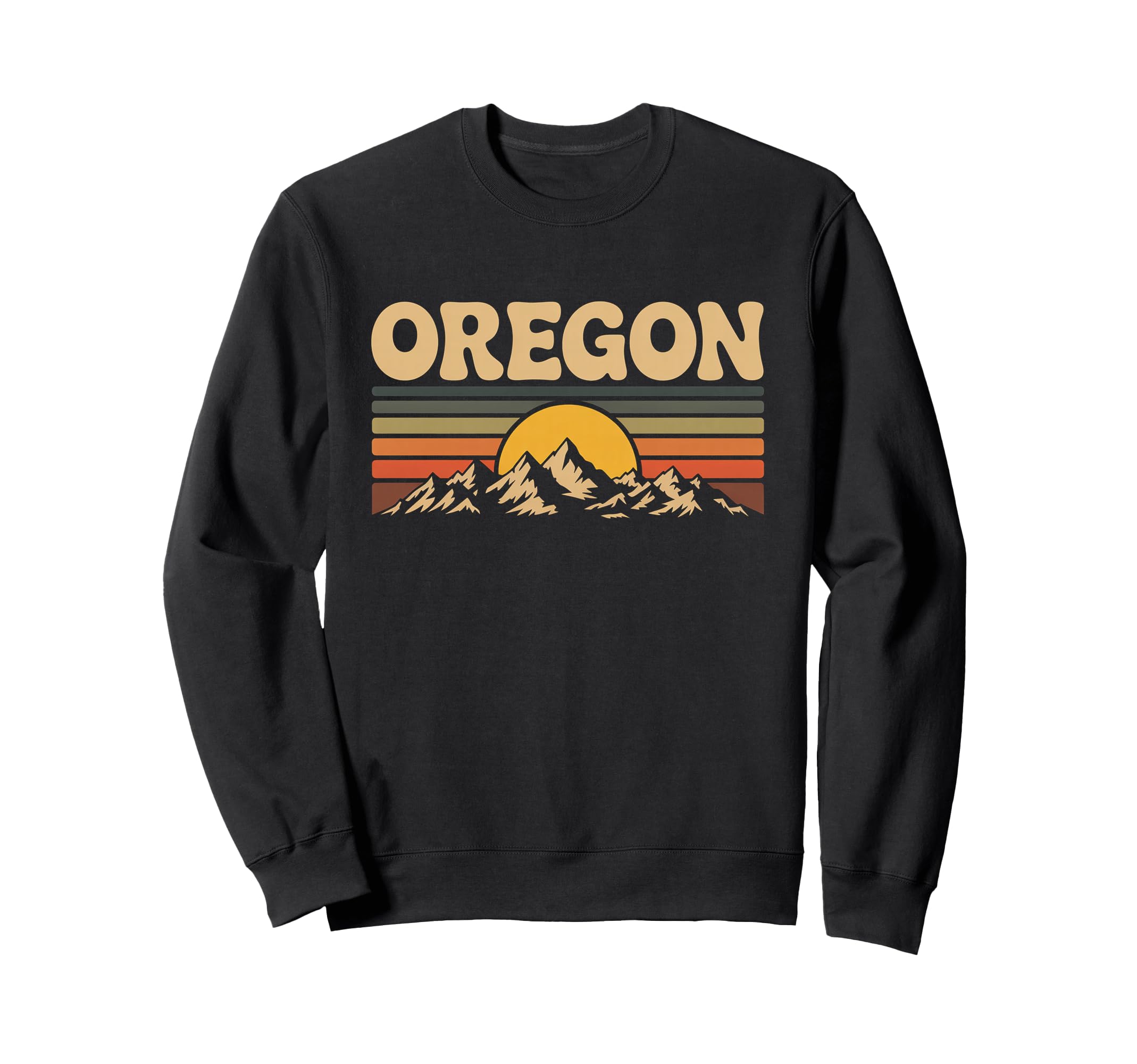 Oregon Mountain Sunset 70S State Sweatshirt - Novelty Apparel for Adults - T-Shirt, Sweatshirt, Hoodie