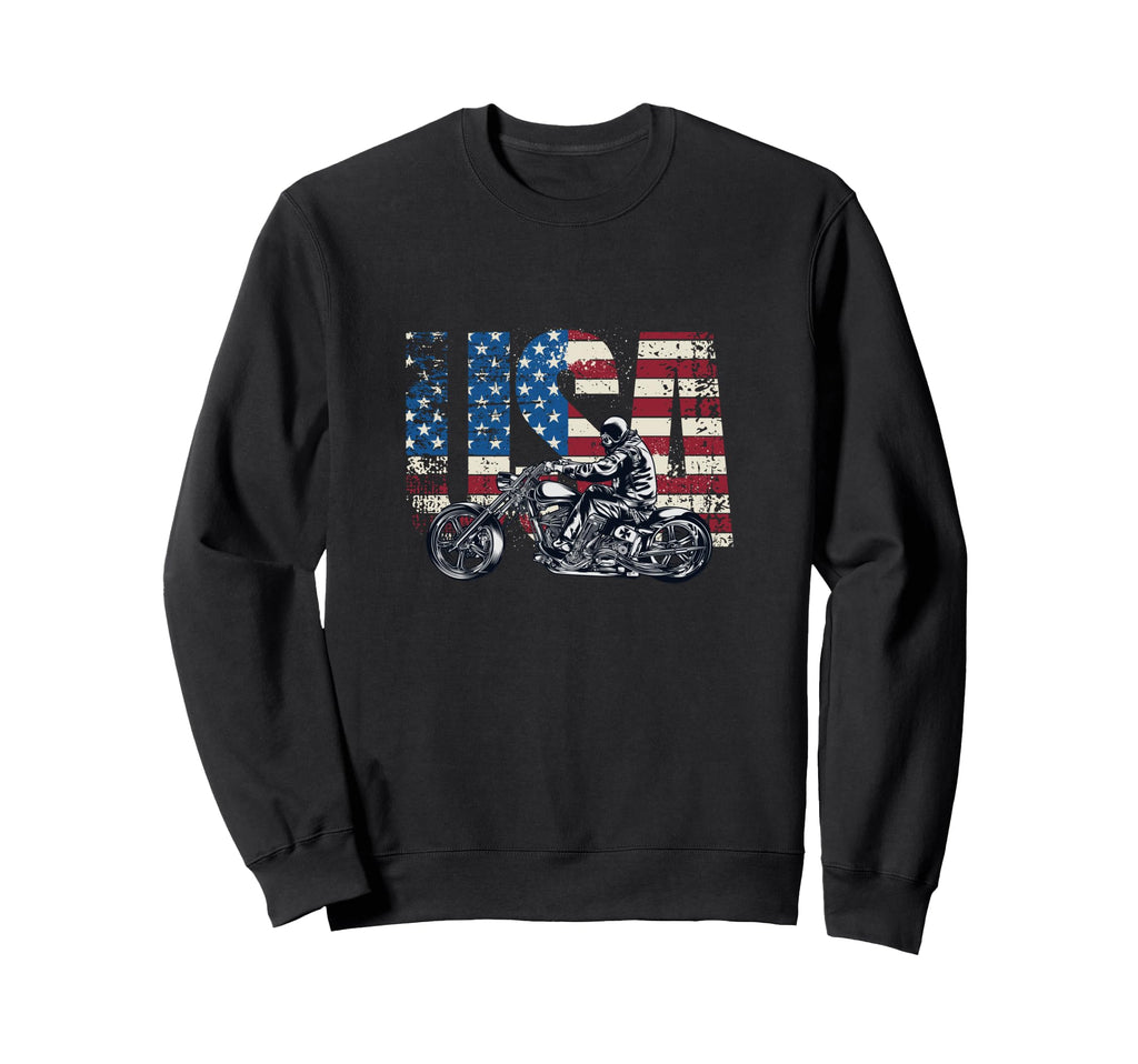Motorcycle Usa Motorcycle Sweatshirt - Fun Novelty Design for Adults - T-Shirt, Sweatshirt, Hoodie