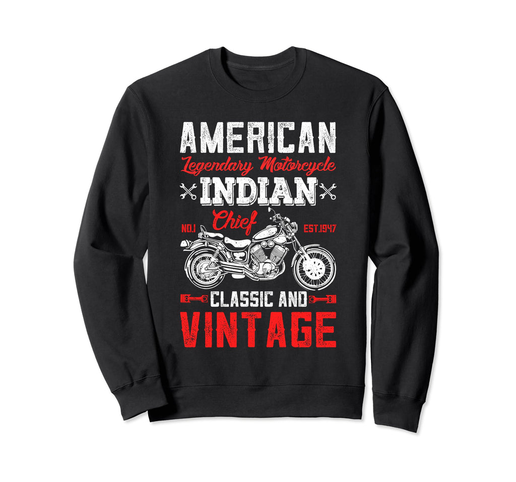 Old Biker American Motorcycle Sweatshirt - Aesthetic Graphic Unisex - T-Shirt, Sweatshirt, Hoodie