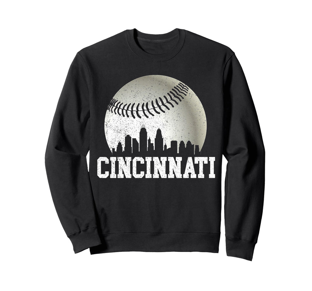 Cincinnati Baseball Distressed Sweatshirt - Trendy Graphic Men Women - T-Shirt, Sweatshirt, Hoodie
